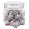 Chocolate Baseballs in a Glass Jar with Lid