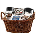 Gift basket with coffee, tea and mugs