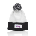 Fuji Two-Tone Patch Pompom Beanies