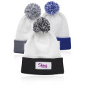 Fuji Two-Tone Patch Pompom Beanies