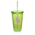16 oz. Double Wall Acrylic Tumbler with Straw