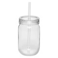 24 oz plastic mason jars with straw