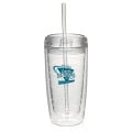 16 oz. Double Wall Acrylic Tumblers With Straw