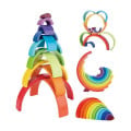 Wooden Rainbow Building Blocks