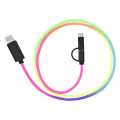 3-In-1 3 Ft. Rainbow Braided Charging Cable