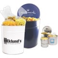 Popcorn Tin with Trio of Butter, Cheddar and Caramel Popcorn