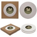 Round Greek Key Absorbent Stone Coaster Duo