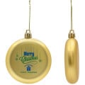 Shatter Resistant Flat Round Holiday Christmas Tree Ornament