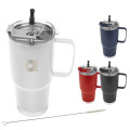 30 Oz. Lisbon Stainless Steel Tumbler With Straw