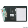 Leather Look 8  1/2" x 11" Zippered Portfolio With Calcul...