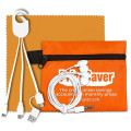 Mobile Tech Charging Cables and Earbud Kit in Zipper Pouch