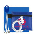 Mobile Tech Charging Cables and Earbud Kit in Zipper Pouch