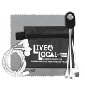 Mobile Tech Charging Cables and Earbud Kit in Zipper Pouch