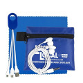 Mobile Tech Charging Cables and Earbud Kit in Zipper Pouch