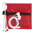 Mobile Tech Charging Cables and Earbud Kit in Zipper Pouch