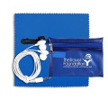 Earbud Tech Kit with Microfiber Cleaning Cloth In Translucen