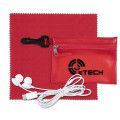 Earbud Tech Kit with Microfiber Cleaning Cloth In Translucen