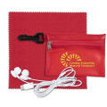 Earbud Tech Kit with Microfiber Cleaning Cloth In Translucen