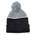 Two-Tone Tamy Beanie With Pom