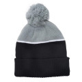 Two-Tone Tamy Beanie With Pom