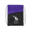 Two-Tone Poly Drawstring Backpack With Zipper