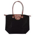 Folding Tote With Leather Flap Closure