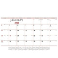 Triumph® Calendars Red & Black Desk Pad