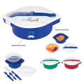 Multi-Compartment Food Container And Utensils With Custom...