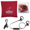 Leatherette Squeeze Tech Pouch With Wireless Earbuds