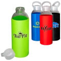 18oz Glass Bottle With Color Silicone Sleeve