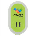 UL Listed Nightlight A/C Adapter With Dual USB Ports