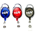 Oval shape retractable badge holder with carabiner clip