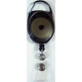 Oval shape retractable badge holder with carabiner clip