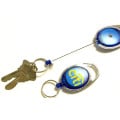 Oval Shape Retractable Key Holder with Carabiner Clip