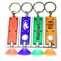 Slim rectangular flashlight swivel keychain