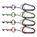 Key Shaped Aluminum Bottle Opener with KeyChain & Carabiner