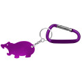 Hippo Shape Bottle Opener Key Chain with Carabiner