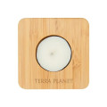 Bamboo Tea Light Candle Holder With Candle