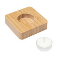 Bamboo Tea Light Holder With Candle