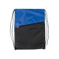 Two-Tone Poly Drawstring Backpack With Zipper