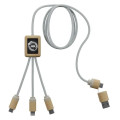 SCX Innovative Design™ 5-in-1 Bamboo Charging Cable 2A