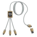 SCX Innovative Design™ 5-in-1 Bamboo Charging Cable 2A