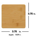 Bamboo Square 6-Coaster Set with Holder