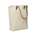 Urban Cotton Tote Bag with Leather Handles