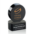 Hockey Puck Award on Base - Black