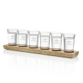 Shot Glasses Set on Acacia - Deep Etch