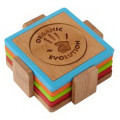 Bamboo and Silicone Coaster Set