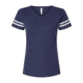 LAT Women's Football V-Neck Fine Jersey Tee