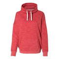 J. America Women's Melange Fleece Cowl Neck Sweatshirt