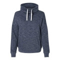 J. America Women's Melange Fleece Cowl Neck Sweatshirt